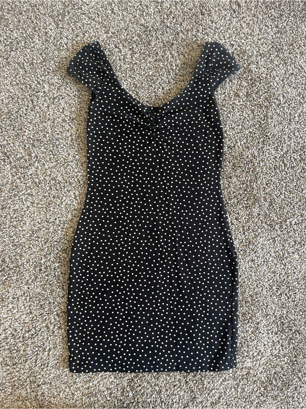 Divided Black Polka Dot Mini Dress